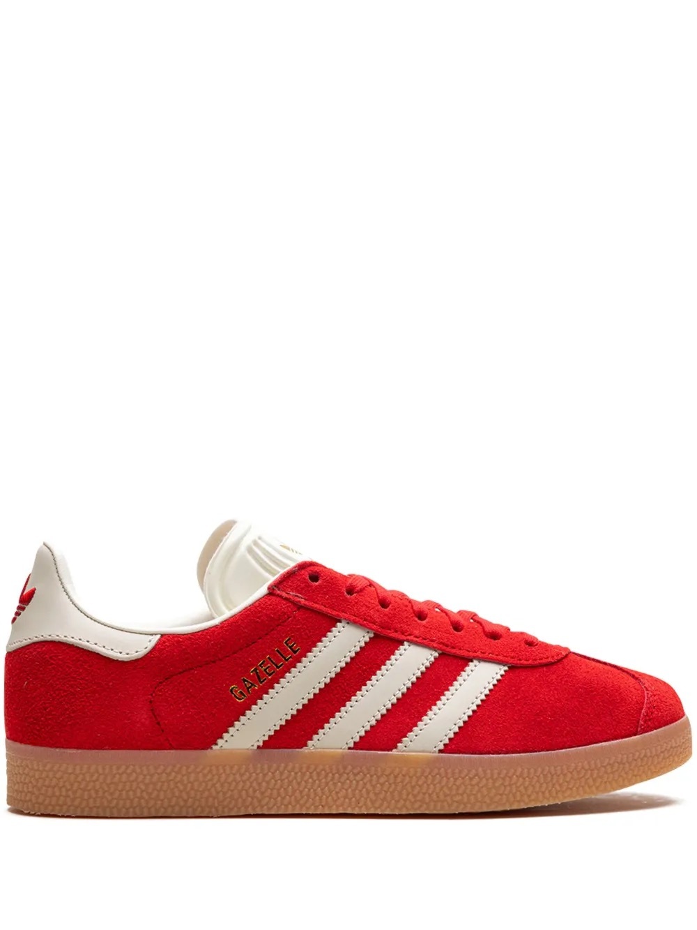 adidas Gazelle Red Suede Sneakers with White Stripes